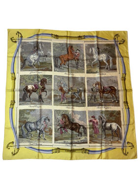 Hermès Les Races de Chevaux Silk Scarf Grygkar Horse Carré Vintage